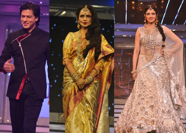 Shah Rukh Khan and many of Yash Chopra's heroines walked the ramp Shah Rukh Khan, Rekha, Sridevi pay tribute to Yash Chopra