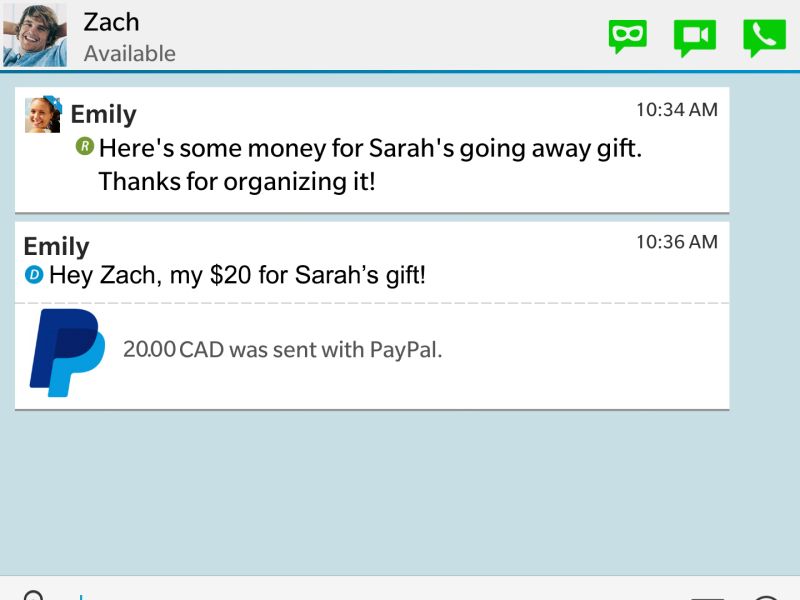 BBM Now Lets Users Send and Receive Money via PayPal