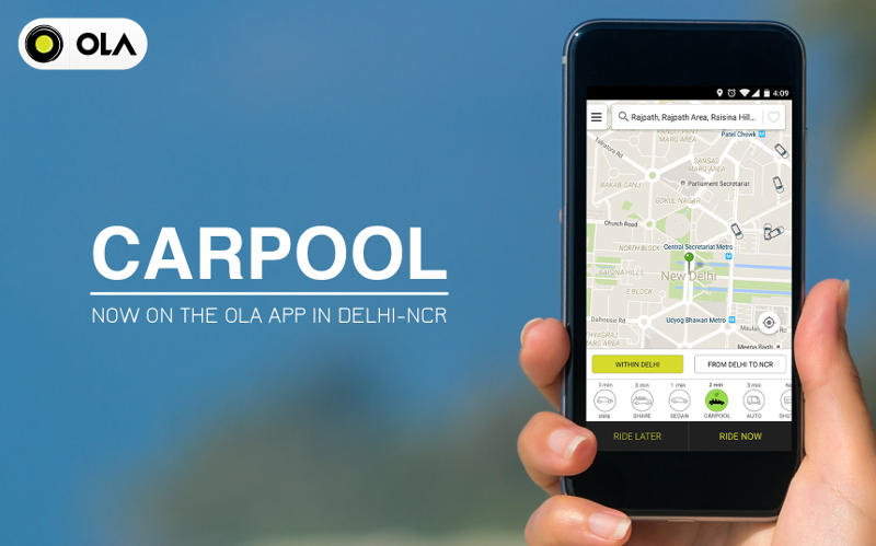 Ola Launches Private 'CarPool' Feature in Delhi NCR