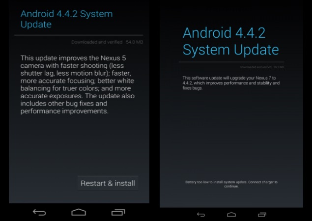 Android 4.4.2 KitKat update starts rolling out to Nexus 4, Nexus 5 