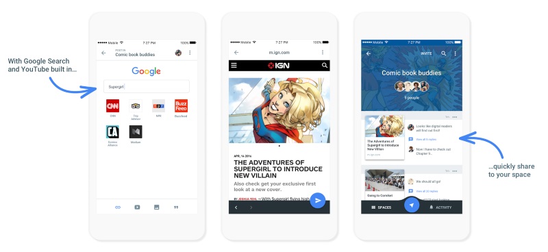 Google Spaces Social Sharing App Launched