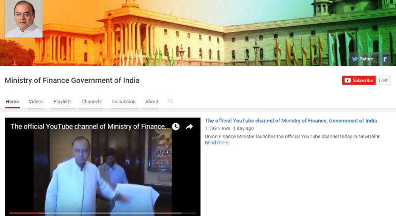 Finance Ministry's Official YouTube Channel Launched