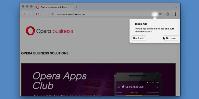 Opera Becomes First Major Browser Maker to Integrate Built-In Ad-Blocker