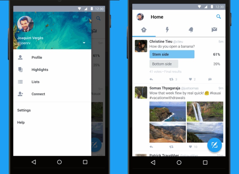 Twitter Revamps Android App to Follow Material Design Guidelines