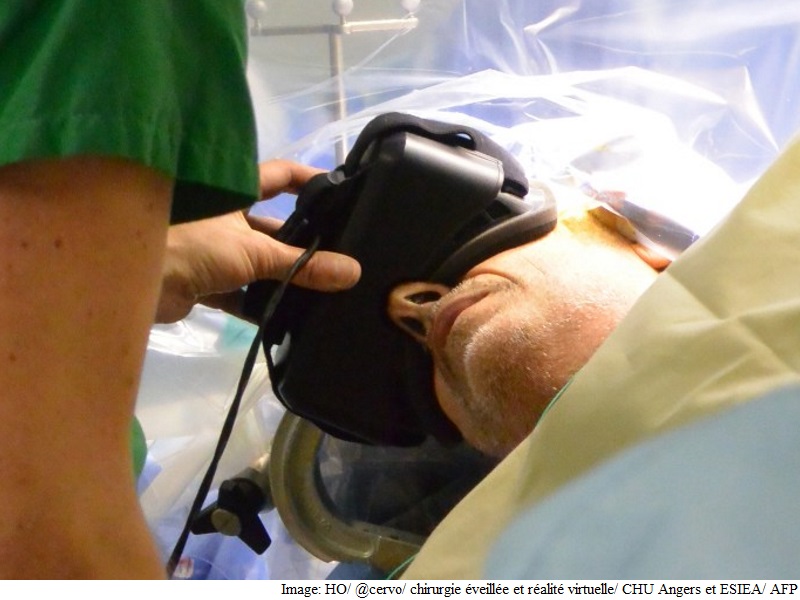 Patient Wears VR Headset During Brain Surgery
