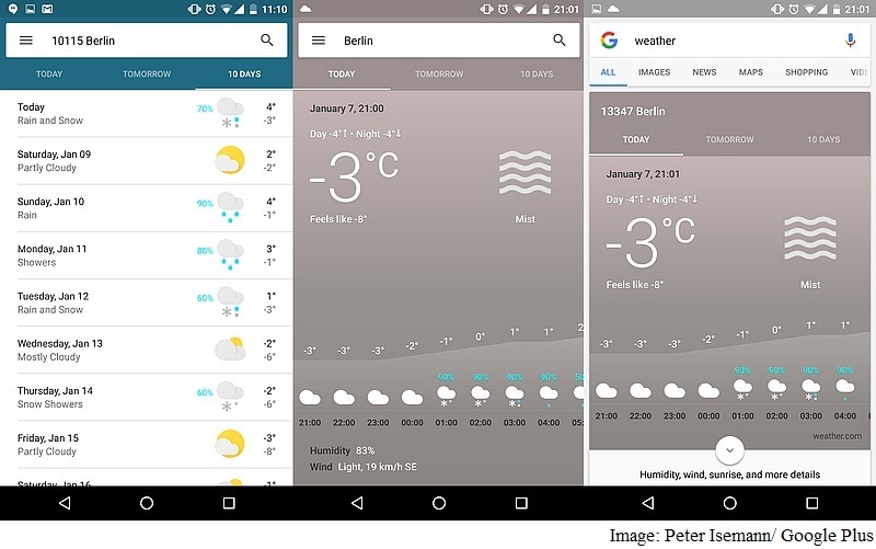 Google Testing More Detailed Weather Card for Google Now: Reports