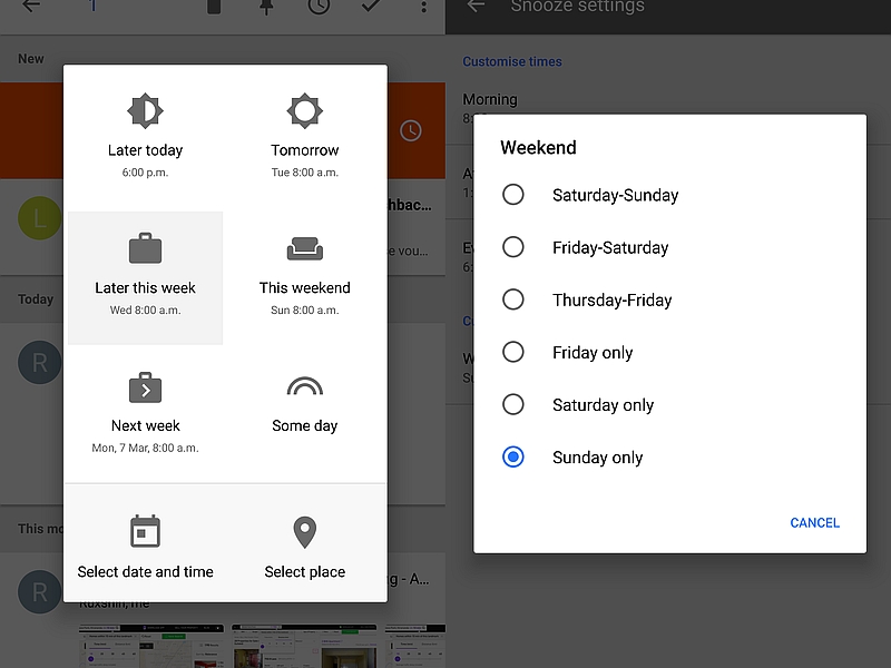 Inbox by Gmail Gets New Snooze Alerts
