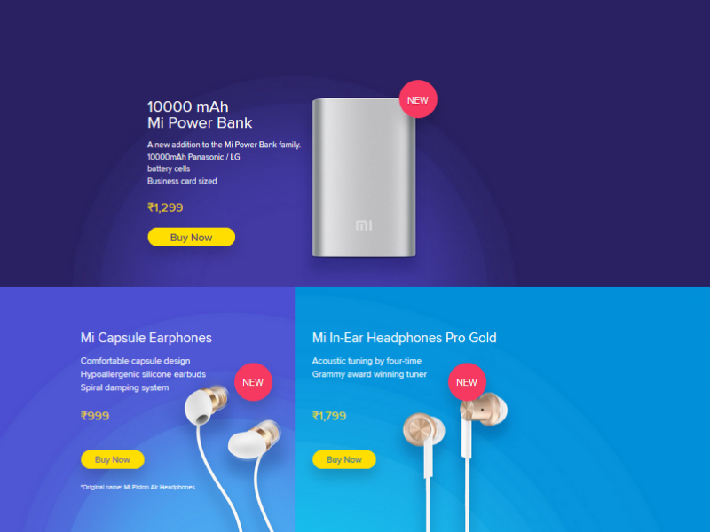 Xiaomi India Launches 10000mAh Mi Power Bank, Mi Capsule Earphones, Mi In-Ear Headphones Pro (Gold)