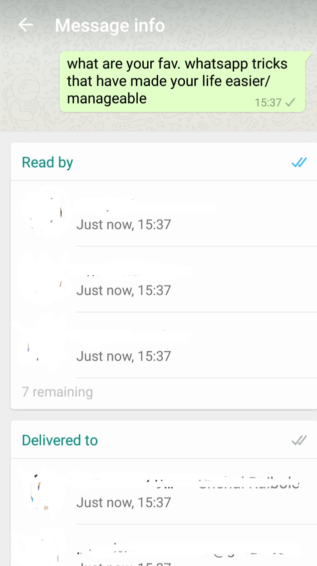 what does read and delivered mean on whatsapp