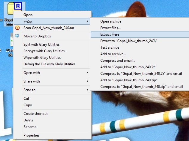 how to open zipped files on windows 8