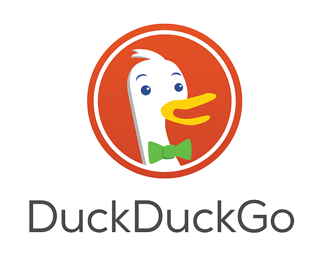 Duck duck go maskot och logotyp