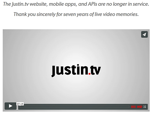 Twitch's Birthplace Justin.tv Shuts Down