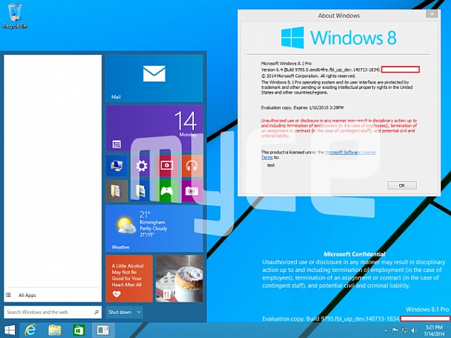 Alleged Windows 9 Screenshots Show Start Menu, Windowed Mode for Modern Apps