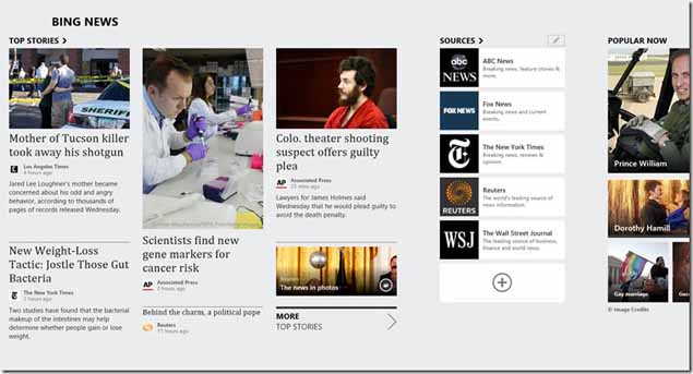 Microsoft updates News, Weather, Maps, Weather, Finance, Travel apps for Windows 8