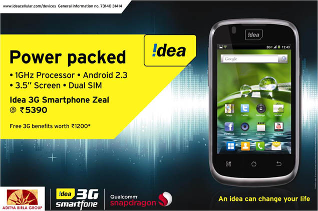 Idea launches dual-SIM Zeal with Android 2.3 for Rs. 5,390