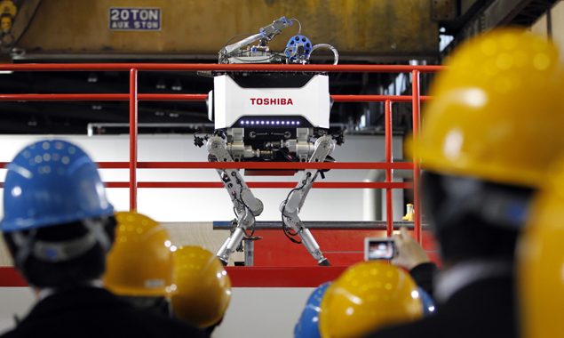 Japan's new nuclear-proof robot gets stage fright