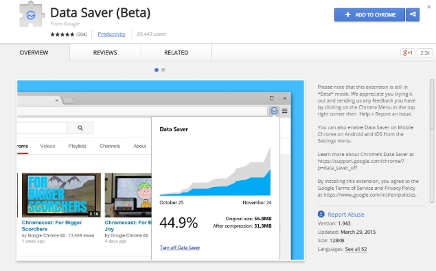 Google Chrome's Data Saver Feature Now Available for Desktop Users