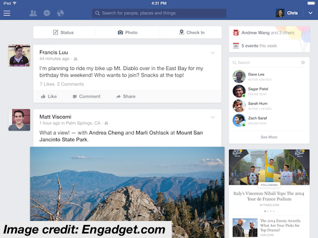 Facebook App for iPad Updated to Work Like the Website