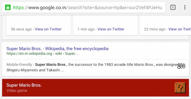Super Mario Bros. 30th Anniversary Google Easter Egg