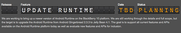 BlackBerry to update Android runtime to Android 4.1 Jelly Bean
