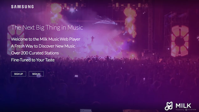 Samsung Milk Music Streaming Service Available for Free on the Web