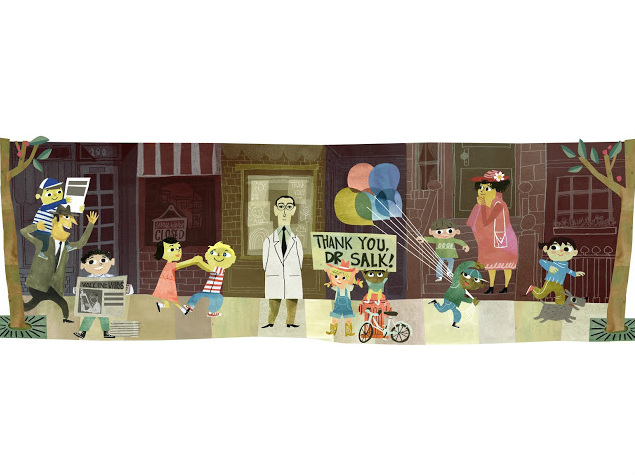 Jonas Salk's 100th Birth Anniversary Marked With a Google Doodle