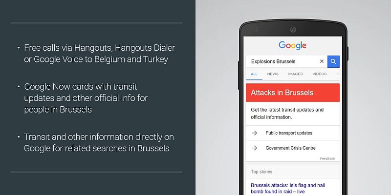 Brussels Attacks: Google Offers Free Calls Via Hangouts to Belgium and Turkey