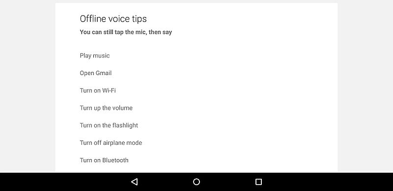 list of google offline voice actions
