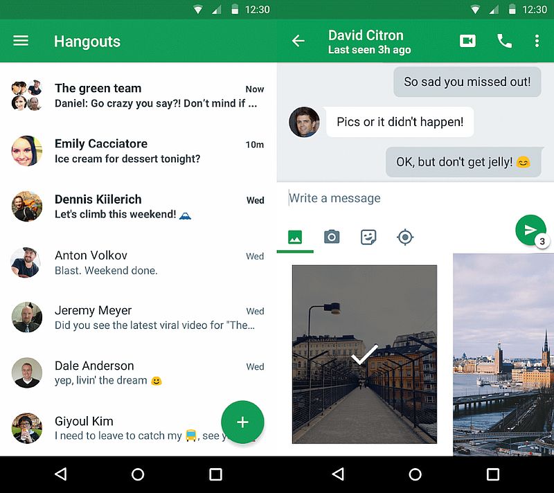 google hangouts will let you reply to messages without opening the app andr...