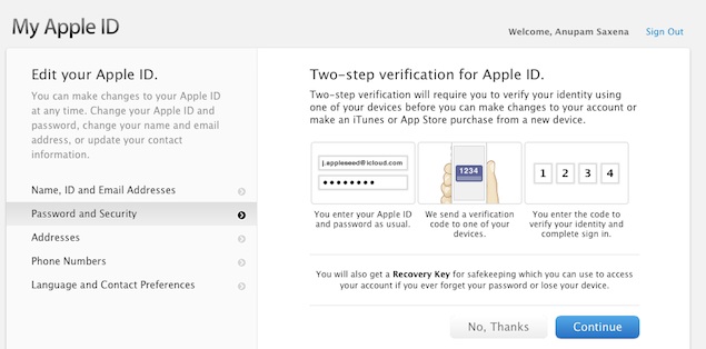 Apple rolls out two-step verification for iCloud and Apple ID