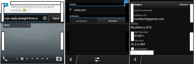 Leaked BlackBerry OS 10.2 screenshots reveal actionable toast notifications, Wi-Fi Direct