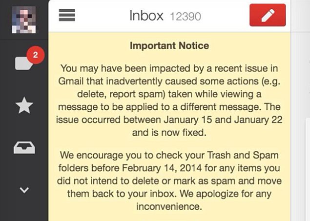 Gmail bug causing some users to misplace emails now fixed: Google