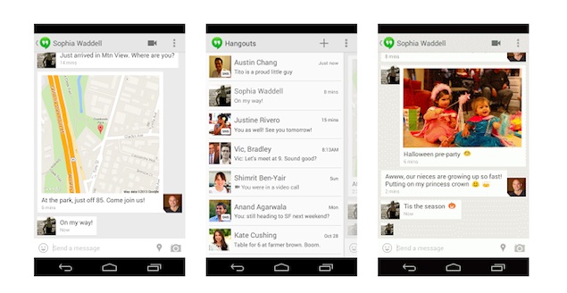 Google Hangouts Android app gets SMS integration, location sharing and more