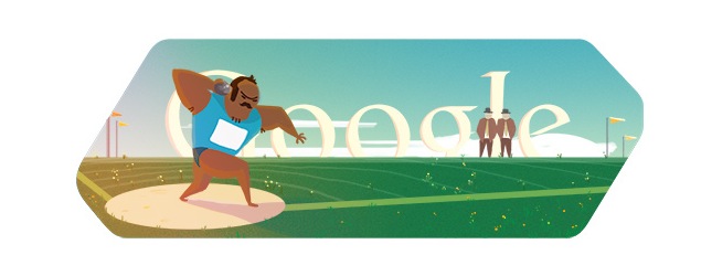London 2012 shot put Google doodle a first