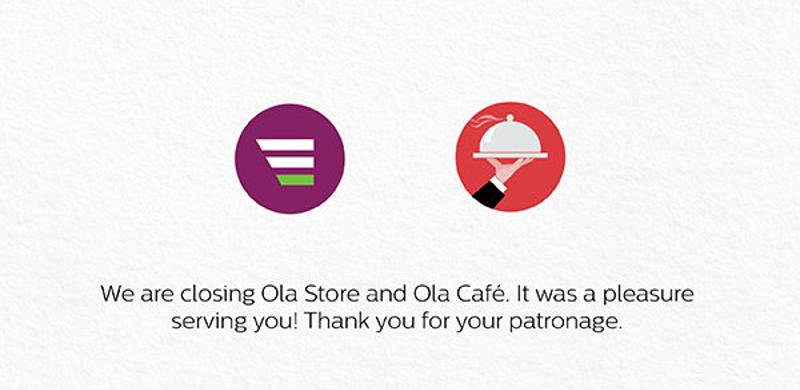 Ola Shuts Down Ola Store and Ola Cafe