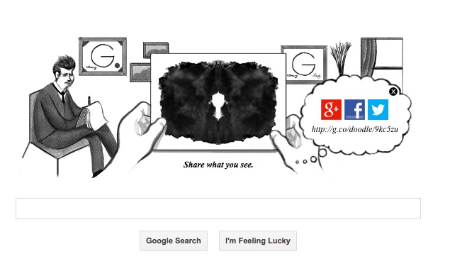 Hermann Rorschach's 129th birthday celebrated with a Google doodle Hermann Rorschach's 129th birthday celebrated with a Google doodle