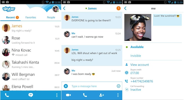 skype messenger for android tablet