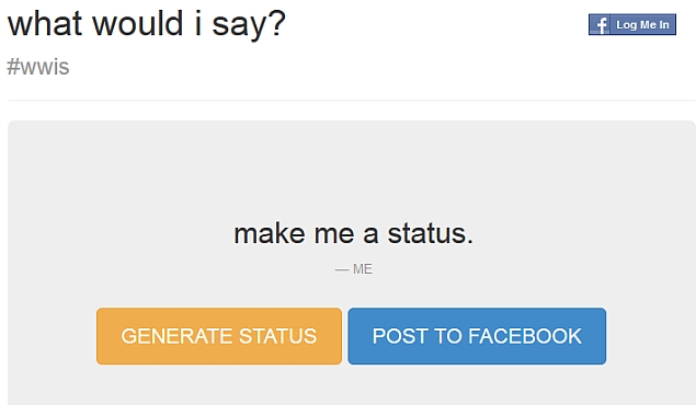 'What would I say?' app generates Facebook updates when you have nothing to say