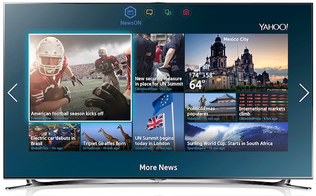 Yahoo NewsON information panel now available on Samsung Smart TVs