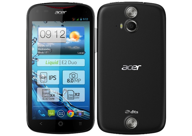 Acer announces Liquid E2 smartphone with quad-core processor, 8-megapixel camera