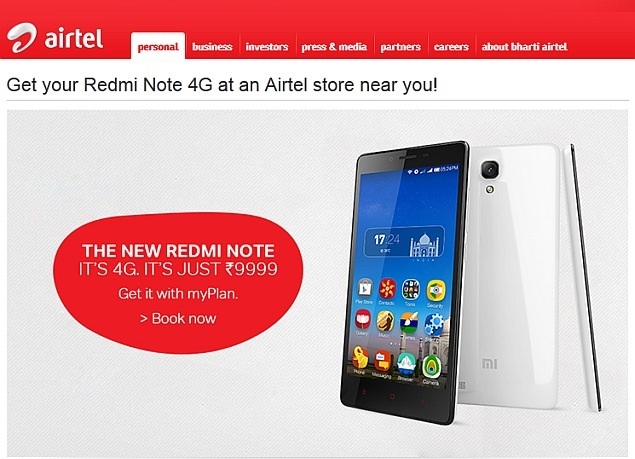 Xiaomi Redmi Note 4G Now Available via Airtel