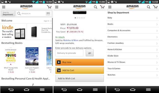 Now shop on Amazon.in using Amazon's Android app