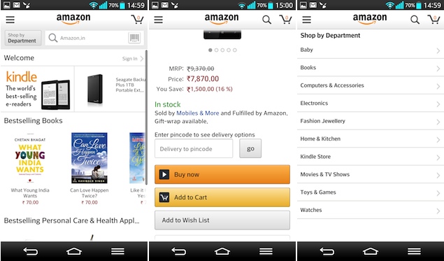 Now Shop On Amazon In Using Amazon S Android App Technology News