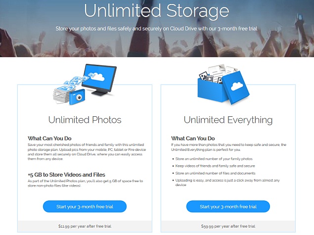 Amazon Cloud Drive Gets New Unlimited Storage Plans, Free Tier Removed