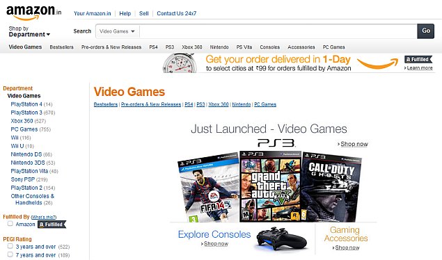 Amazon.in launches three new stores for video games, music and luggage