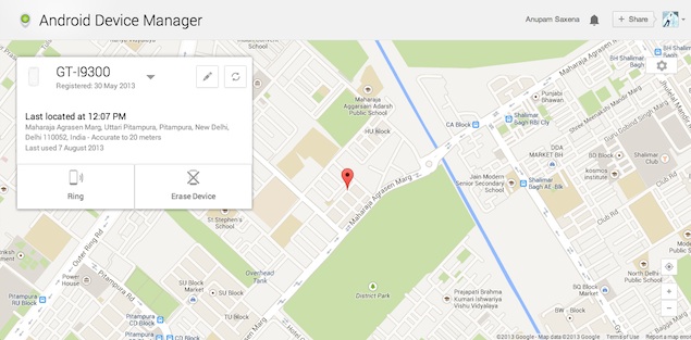 Android Device Manager now live, helps you track a lost device