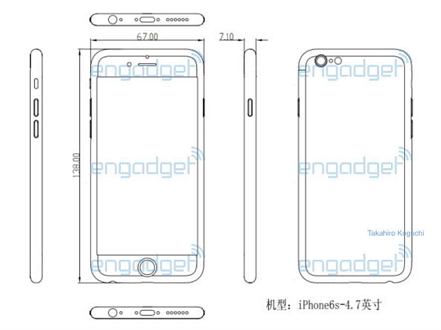 iPhone 6s Dimensions Tipped in Leaked Schematic