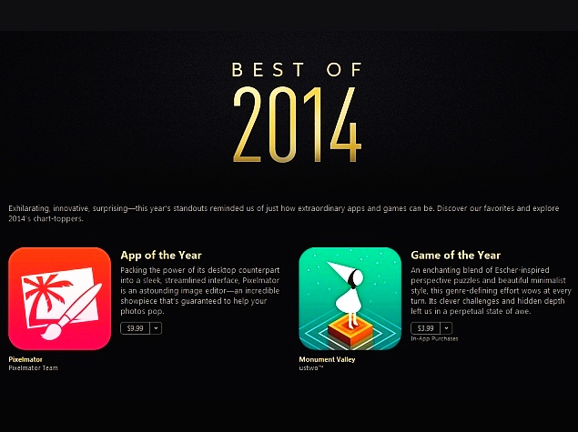 Apple Lists the 'Best of 2014' on iTunes With Top Apps, Music and More