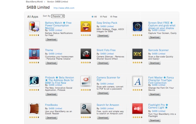 Almost one third of all apps on BlackBerry World developed by a single developer