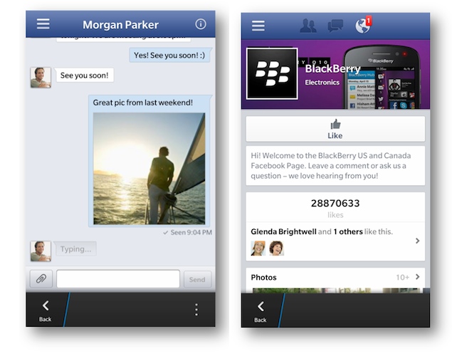 Facebook for BlackBerry 10 finally gets Chat 